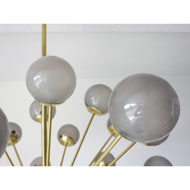 Not Yet Made - Made To Order 21st Century Nova Polished Brass Glossy Gray Murano Sputnik Chandelier by Fabio LTD For Sale - Image 5 of 7