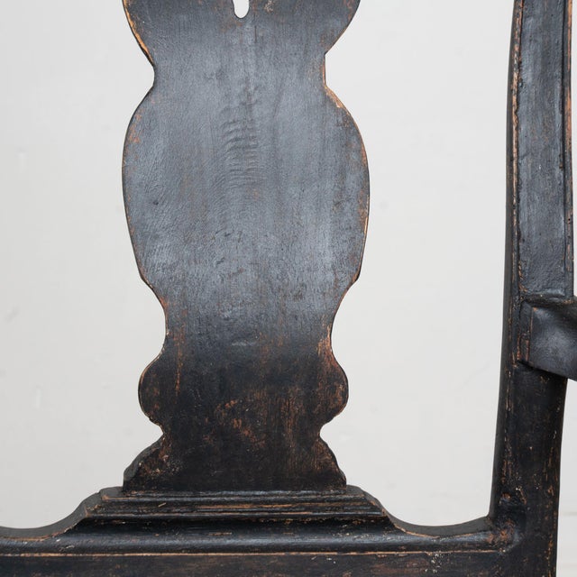 Late 19th Century 19th Century Swedish Black Painted Pine Armchairs For Sale - Image 5 of 15