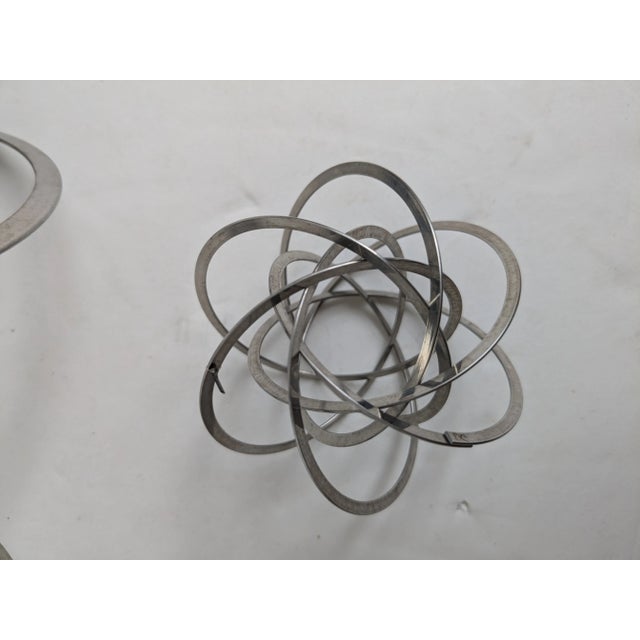 Trio of Silver Tone Metal Spherical Balls, Late 20th Century For Sale - Image 11 of 12