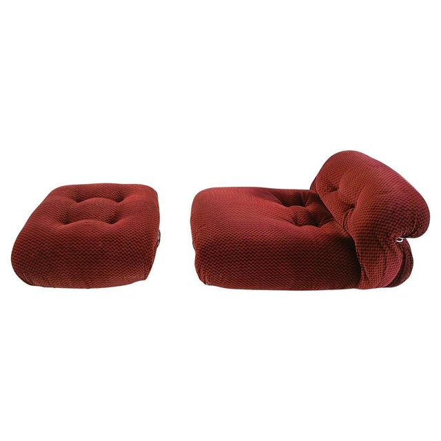 Set of Soriana Lounge Chair and Ottoman by Afra & Tobia Scarpa for Cassina, 1970s For Sale - Image 11 of 11