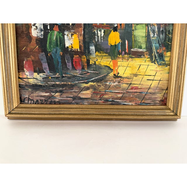 Vintage Italian Mid Century Street Scene Painting For Sale - Image 13 of 14