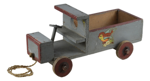 French Folk Art Handmade Wooden Toy Car, Late 1930s