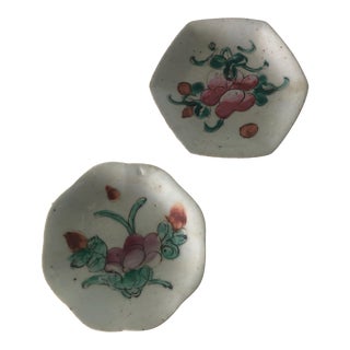 Chinese Export Floral Trinket Dishes - A Pair For Sale