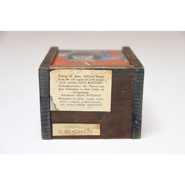 Vintage Polish Folk Art Hand-Painted Wooden Playing Card Holder by Irena Makowey For Sale - Image 12 of 12