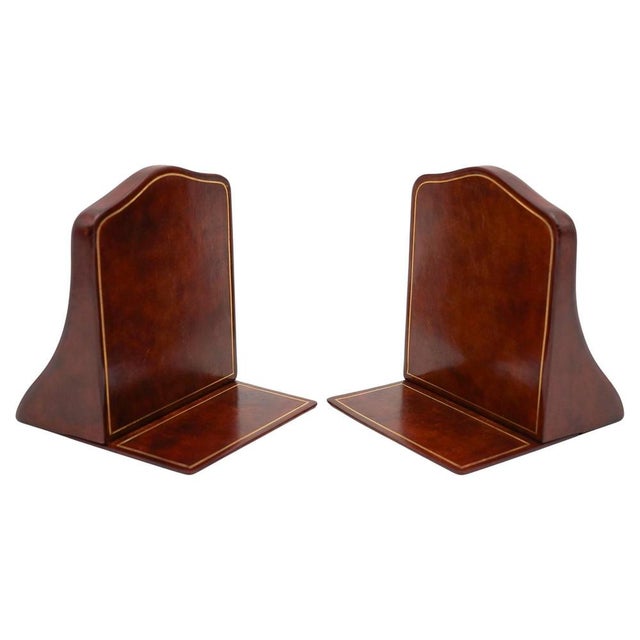 Antique Leather Bookends from Asprey London, Set of 2 For Sale - Image 12 of 12