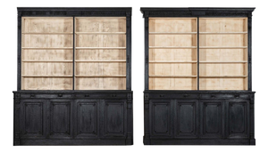 Large English Bookcase in Bleached Carved Oak, 1890