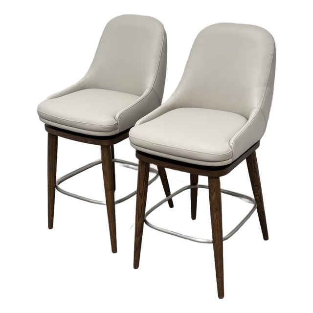 Interlude Home Harper Swivel Counter Stools, Pair For Sale