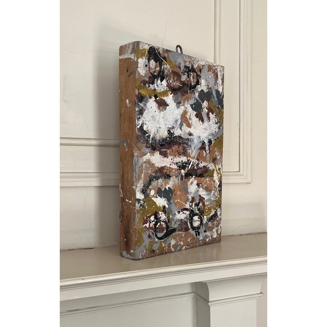 George S. Rennie III (American 1940 - 2022) Mid-Century Modern mixed media construction - abstract drip painting circa...