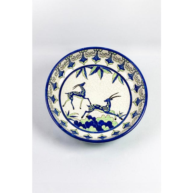 Crackle-Glazed Earthenware Bowl from Boch Frères, 1980s For Sale - Image 3 of 11