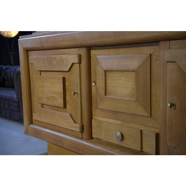 Charles Dudouyt Brutalist Art Deco Oak Sideboard in the style of Charles Duduyt, 1930s-1940s For Sale - Image 4 of 17