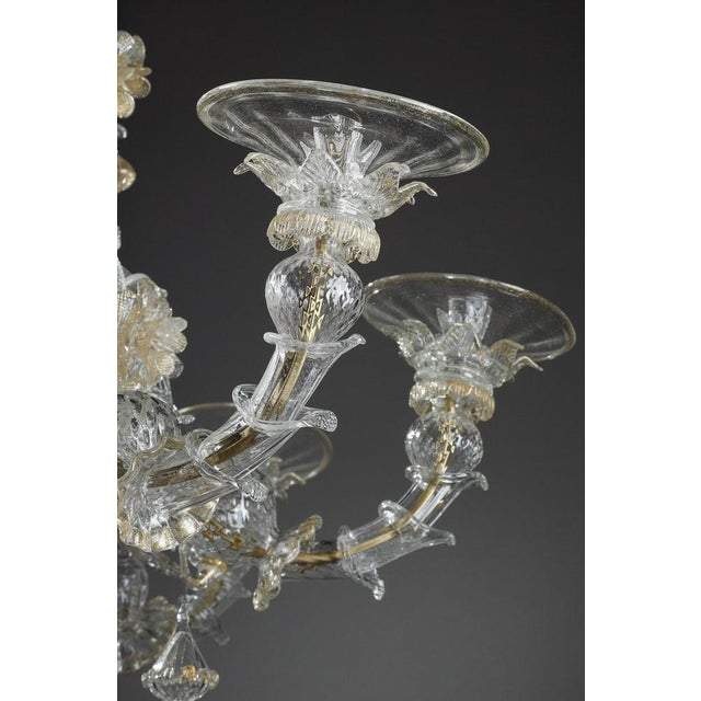 Large Murano Glass and Gold Chandelier For Sale - Image 13 of 18