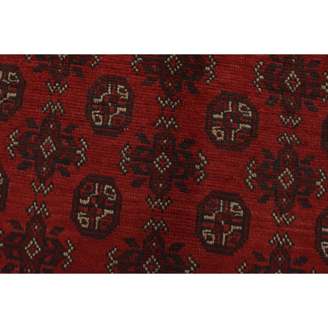 Red Turkmen Rug 9’9” X 12’7” Red Wool Vintage Tribal Hand-Knotted Oriental Carpet For Sale - Image 8 of 14