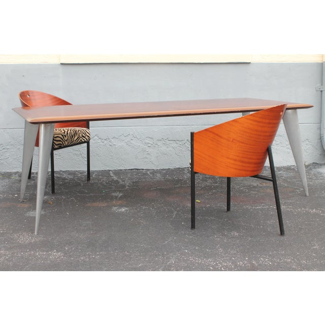 1980's Art Deco Inspired Signed Philippe Stark 9 Piece Dining Set - 8 Chairs + Table For Sale - Image 11 of 13