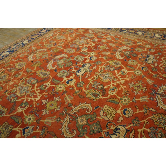 Early 20th Century Persian Sultanabad Carpet ( 11' 6'' x 12' - 350 x 365 ) Antique Sultanabad Room Size Wool Burnt Rug,...