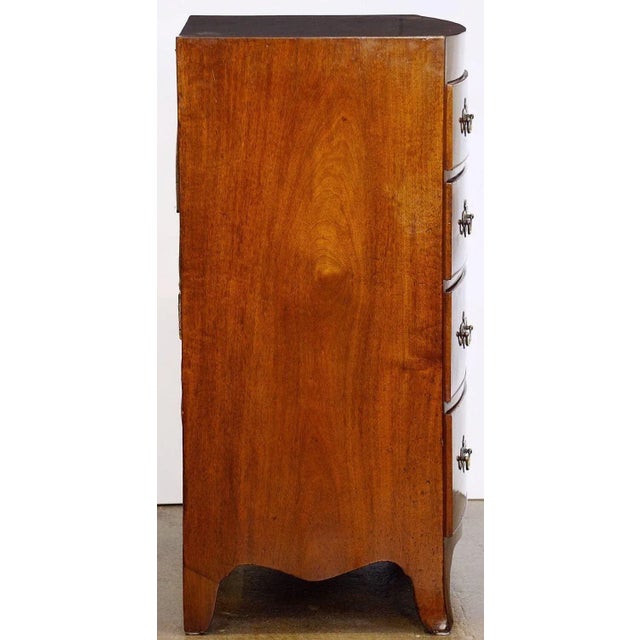 Brown Large English Bow Front Chest of Drawers of Mahogany For Sale - Image 8 of 13