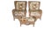 Pristine 1980's Phillippine Ratan & Wicker Wingback Chairs & Ottoman - 3 Piece Set For Sale