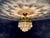 1960s French Brass Crown Chandelier – Rare Green & Clear Crystals For Sale - Image 6 of 14