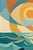 Abstract Coastal Sunrise Painting, Geometric Ocean Art Print, 36″ × 24″ For Sale - Image 4 of 7