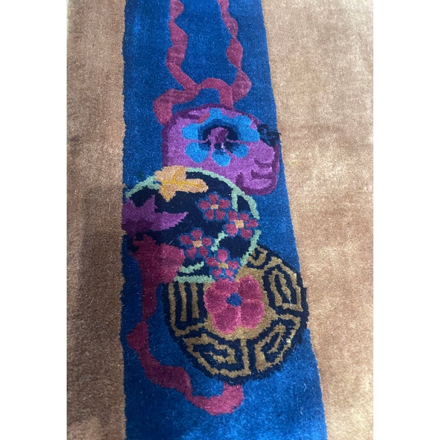 Antique Chinese Art Deco Carpet, 6'0" × 8'9" For Sale - Image 4 of 11