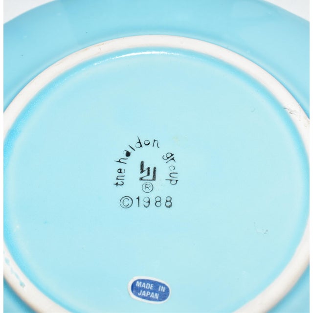 Circa 1988 Vintage Blue & Turquoise 22 Piece Dinnerware Set Dinner Luncheon Plates Mugs Saucers For Sale - Image 11 of 12