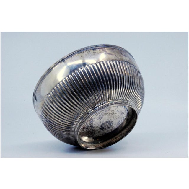 Fluted Candy Box in Silver with Pearly Base For Sale - Image 4 of 8