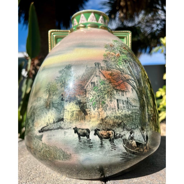 Early 20th Century Antique Royal Bonn Handled Porcelain Vase For Sale - Image 5 of 9