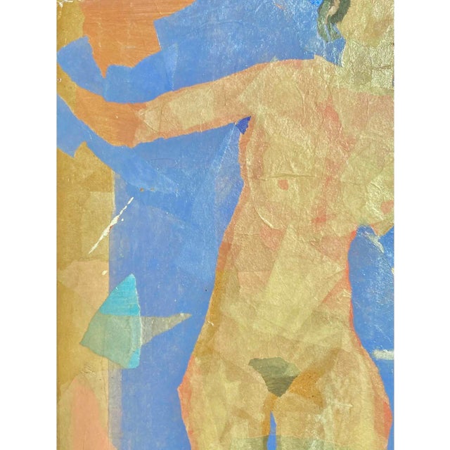 1960s 1969 "Nude" Abstract Figurative Mixed-Media Collage by Leonard Maurer For Sale - Image 5 of 7