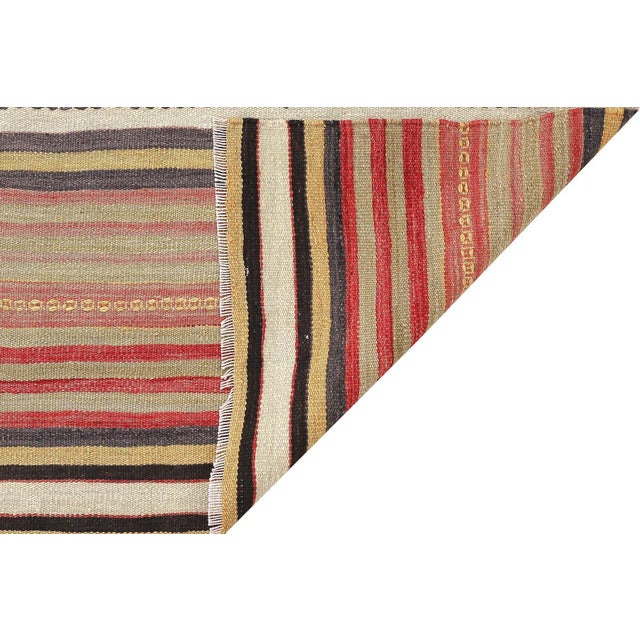 Mid 20th Century Mid 20th Century Decorative Striped Vintage Kilim Rug For Sale - Image 5 of 7