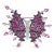 18K White Gold 1.00 Cttw Diamond, Ruby Sapphire, and Amethyst Mixed Gemstone Butterfly Brooch Pin (G For Sale