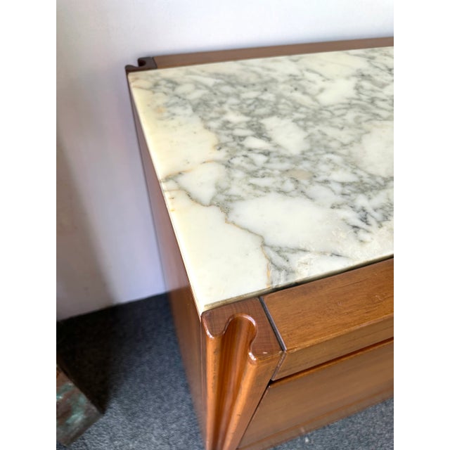 Wood and Marble Dry Bar Cart by Angelo Mangiarotti for Molteni, Italy, 1960s For Sale - Image 11 of 12