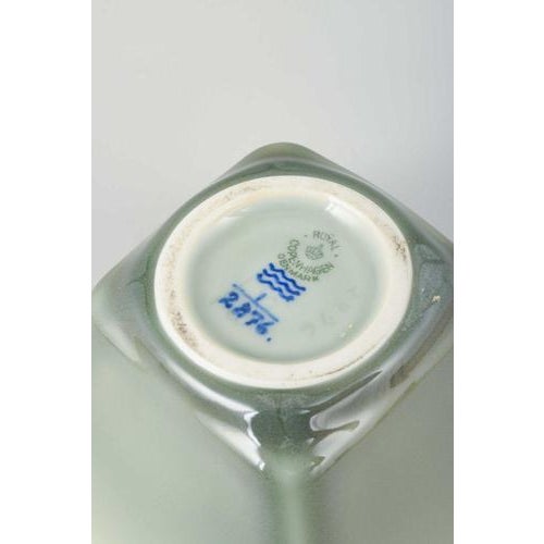 Nils Thorsson Vintage Square Ceramic Bowl in Green Celadon Glaze by Nils Thorsson for Royal Copenhagen, 1950s For Sale - Image 4 of 5