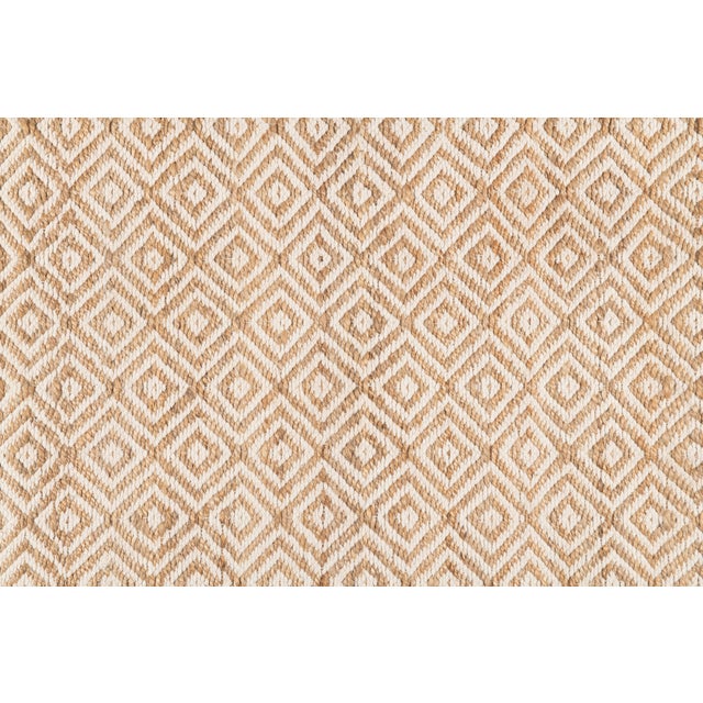 Part & Parcel Goods Textured Diamond Rug, 5'x8', Natural and Eggshell For Sale - Image 4 of 5