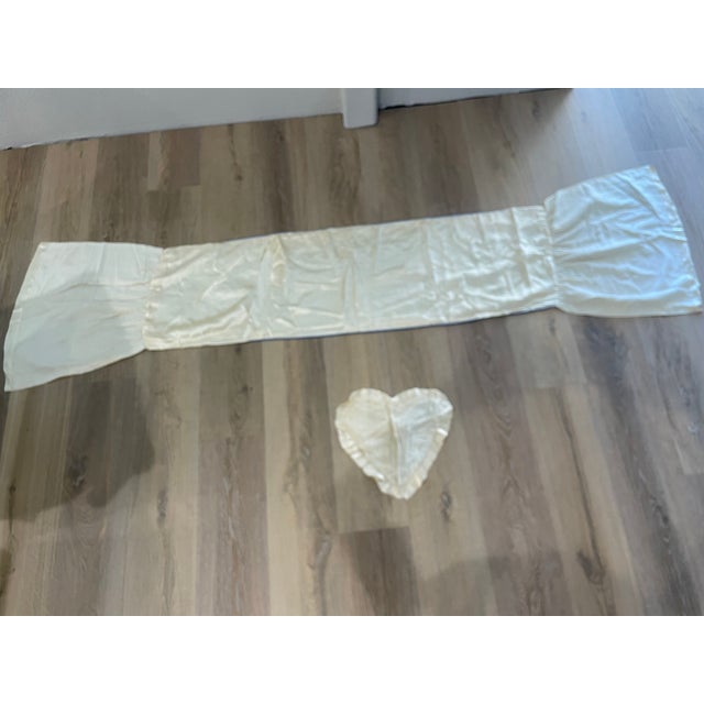 Ivory Vintage 1950- Hollywood 3-Piece Ivory Satin Full Size Bedspread Set For Sale - Image 8 of 13