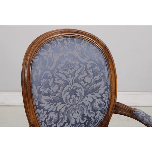 Set of 8 French Louis XVI Upholstered Dining Room Chairs For Sale In Philadelphia - Image 6 of 18