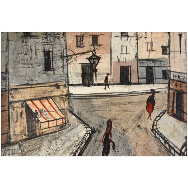 Figurative 20th Century Morning Street Oil Painting on Art Board Charles Levier For Sale - Image 3 of 6