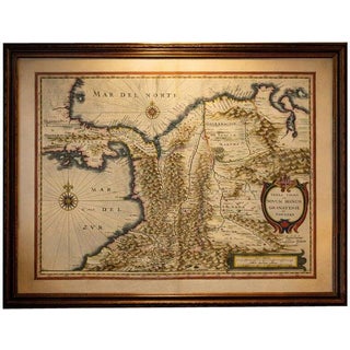 Antique Map of New Granada & Popayán from Blaeu, 1642 For Sale