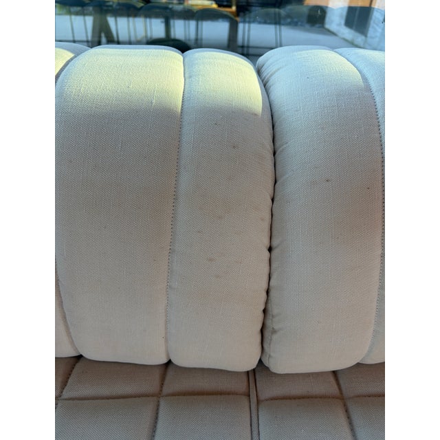 Textile Vintage Belgian Linen Sofa For Sale - Image 7 of 7