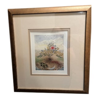 1980s Heinz Voss “Dragonfly Garden” Signed Limited Edition Serigraph 30/95, Framed For Sale
