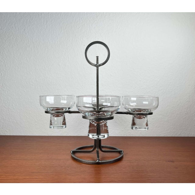 Vintage Danish Candleholder in Wrought Iron and Glass, 1970s For Sale - Image 12 of 13
