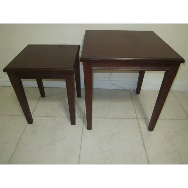 Vintage Nesting Tables Dark Color By Bombay set of two Style: Traditional Color: Dark Brown Dimensions :large size 19"x...
