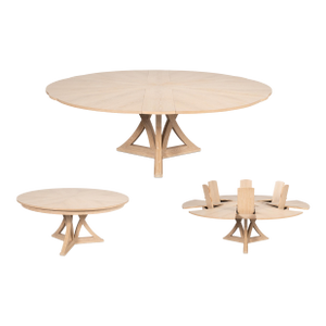 Round Casual Jupe Table With Natural Bleached Oak Finish by Sarreid 54201-Bo