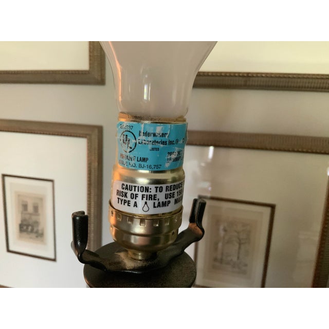 1980s Hollywood Regency Painted Metal Faux Bamboo Floor Lamps - A Pair For Sale - Image 10 of 13