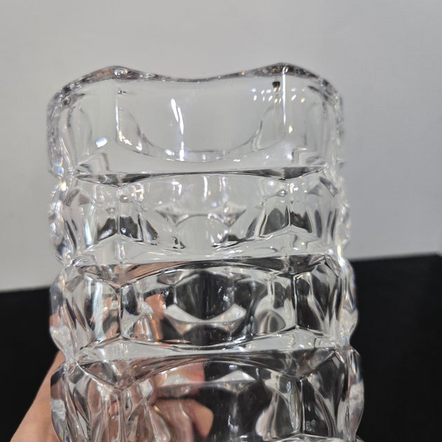 Art Deco Cubist Geometric Bubble Art Deco Style Glass Vase Unmarked 9.5x4.5 For Sale - Image 3 of 7
