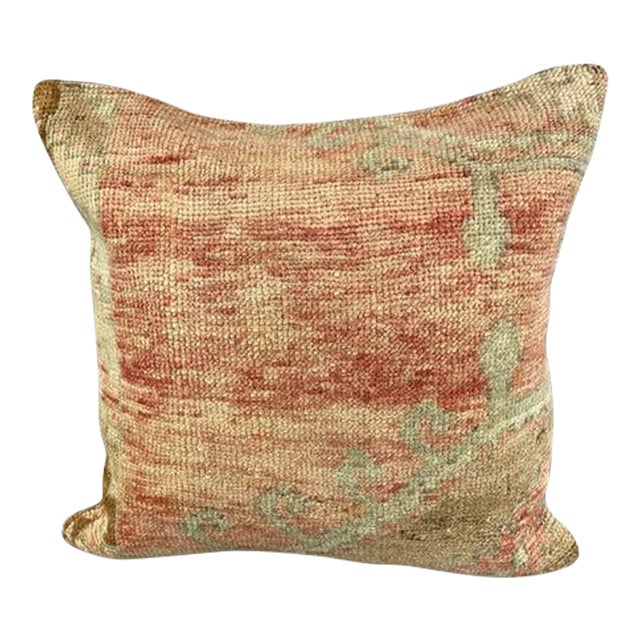 20 x 20 Rug Pillow Turkish Emerald Turkish Pillow Cushion Cover For Sale