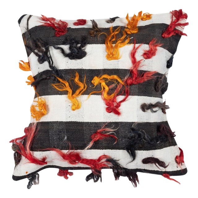 20"x20" Vintage Kilim Cushion Cover. Handmade Throw Pillow Cover. Accent Pillow For Sale