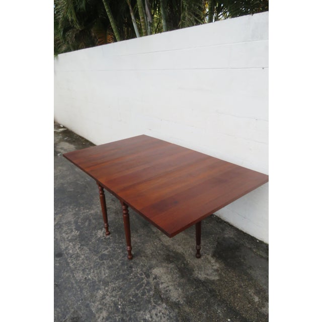 Early 1900s Walnut Drop Leaf Dining Dinette Table 5788 For Sale In Miami - Image 6 of 12