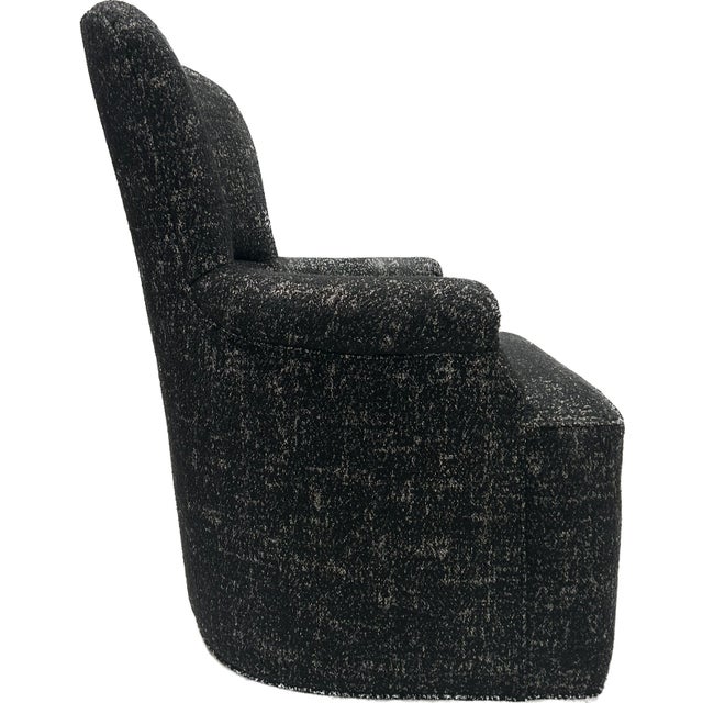 Contemporary Contemporary Italian Chair in Black Sparkled Boucle Fabric For Sale - Image 3 of 8