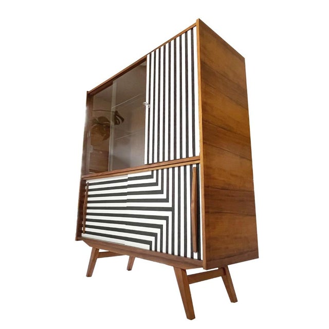 Credenza with Op Art Motif, Poland, 1962 For Sale - Image 11 of 13