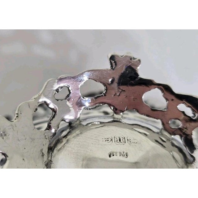 Silver Antique Victorian Sterling Silver Repoussé Trinket Dish from Henry Matthews, 1894 For Sale - Image 8 of 13