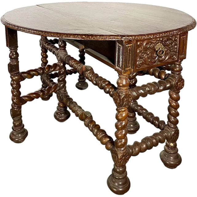 Traditional Indo-Portuguese Teak Gate-Leg Table For Sale - Image 3 of 11